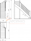 Деревянная межэтажная лестница ЛЕС-215 - превью фото 2